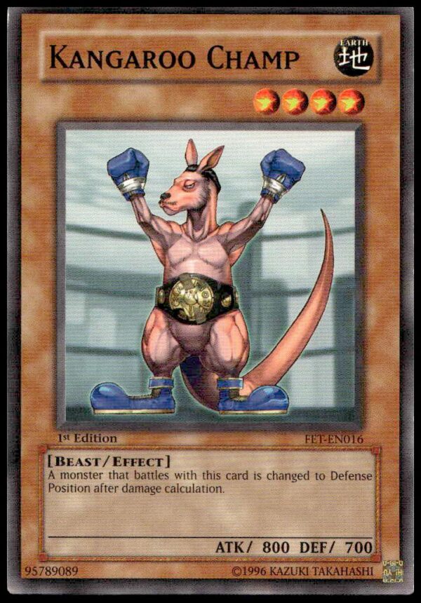 Boxing kangaroo card from 2005 Yu-Gi-Oh! Flaming Eternity, 1st Edition #FET-EN016.