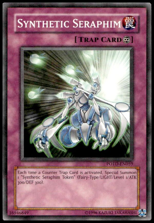 Front view of 2006 Yu-Gi-Oh! Power of the Duelist card, Synthetic Seraphim #POTD-EN059.