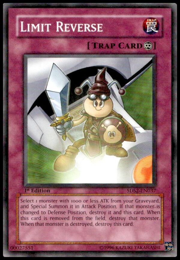 2008 Yu-Gi-Oh! Light of Destruction card, 1st Edition Limit Reverse, #LODT-EN063, front view.