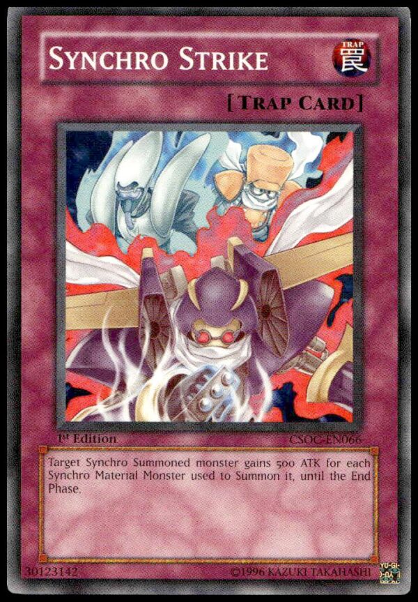 2008 Yu-Gi-Oh! Crossroads of Chaos Synchro Strike Card, 1st Edition, Front View.