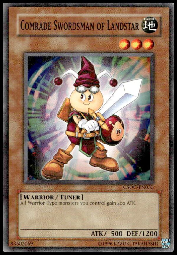 2008 Yu-Gi-Oh! Comrade Swordsman Card, Crossroads of Chaos, #CSOC-EN033, Front View.