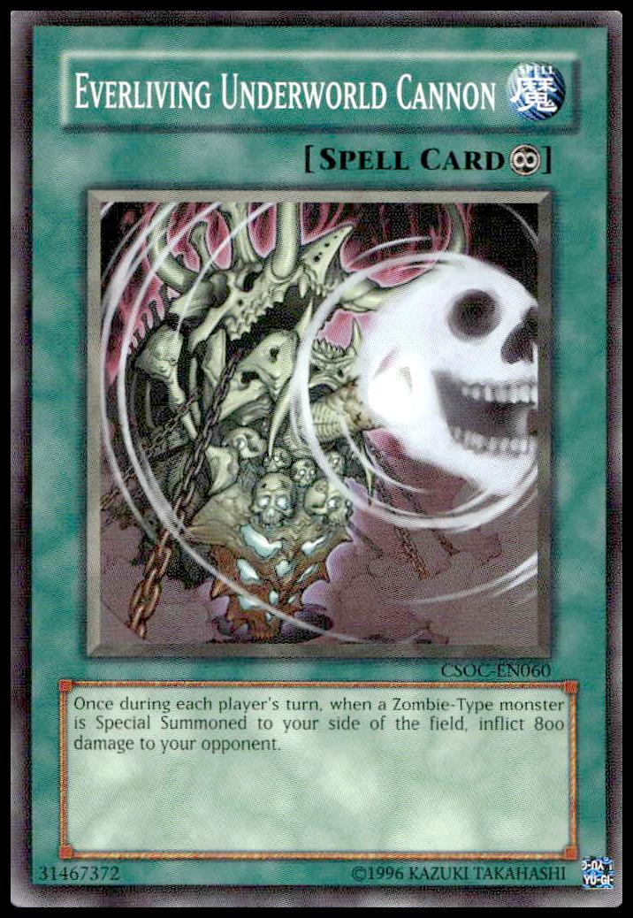 2008 Yu-Gi-Oh! Crossroads of Chaos Everliving Underworld Cannon card artwork, CSOC-EN060.
