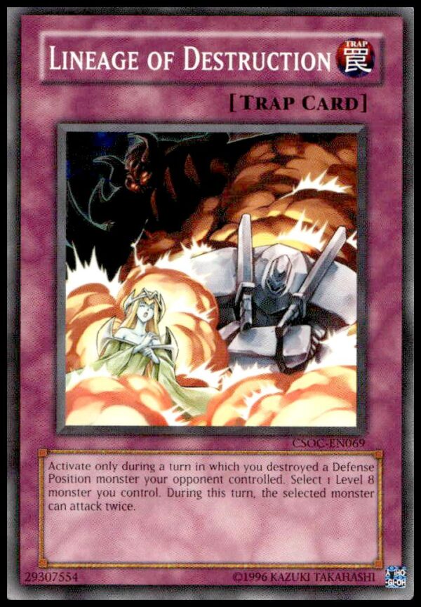 2008 Yu-Gi-Oh! Crossroads of Chaos card featuring Lineage of Destruction design #CSOC-EN069.
