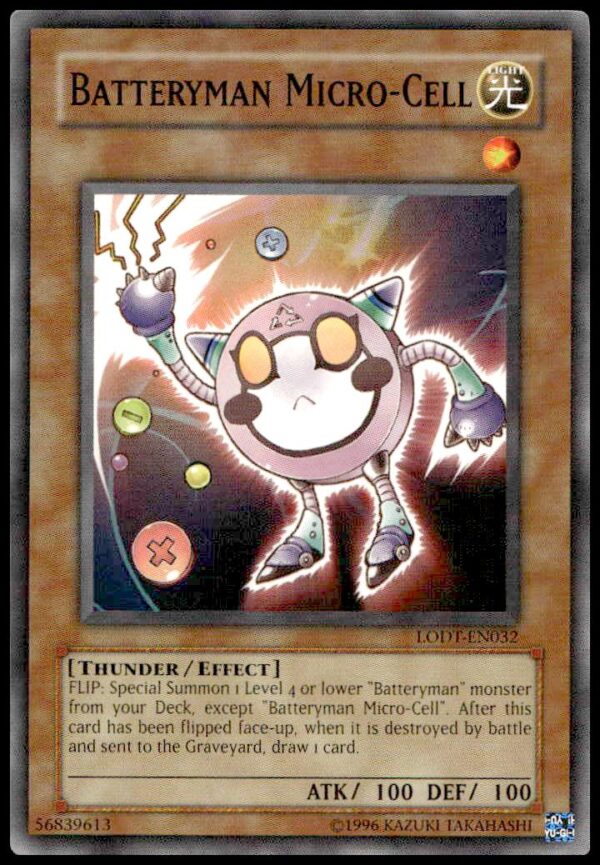 Yu-Gi-Oh! 2008 Batteryman Micro-Cell card front from Light of Destruction set.