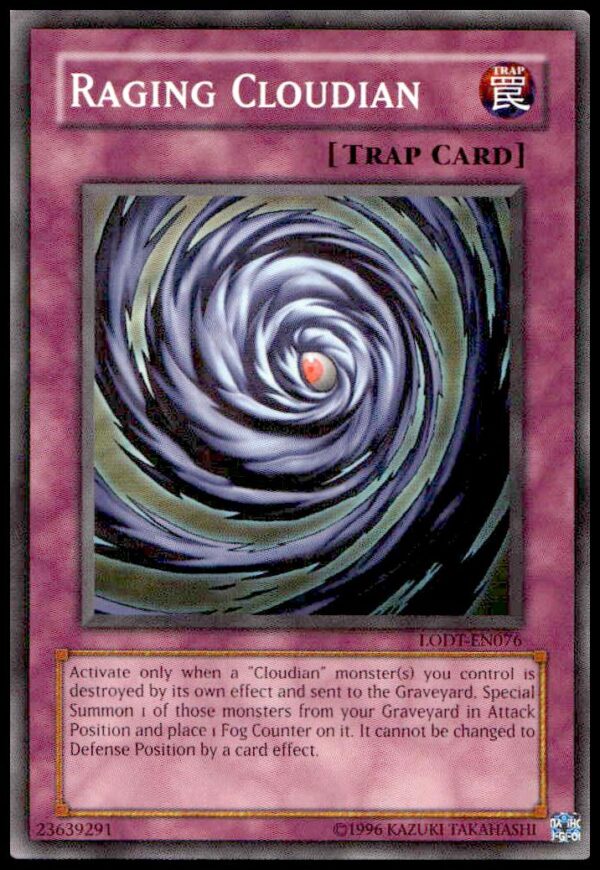 Yu-Gi-Oh! 2008 Light of Destruction Raging Cloudian card #LODT-EN076 front view.