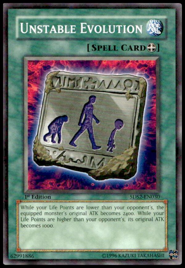 2008 Yu-Gi-Oh! Unstable Evolution card front view, The Duelist Genesis 1st Edition.