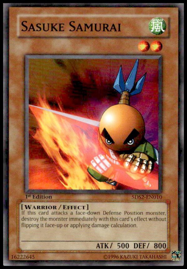 Sasuke Samurai card from 2009 Yu-Gi-Oh! 5Ds Starter Deck, 1st Edition #5DS2-EN010.