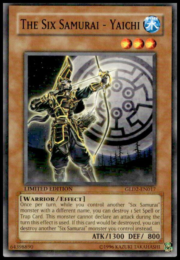 2009 Yu-Gi-Oh! Gold Series Six Samurai Card #GLD2-EN017 with holographic, vibrant artwork.
