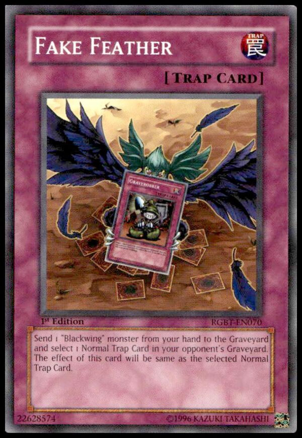 Yu-Gi-Oh! 2009 Raging Battle Fake Feather card #RGBT-EN070 front design.