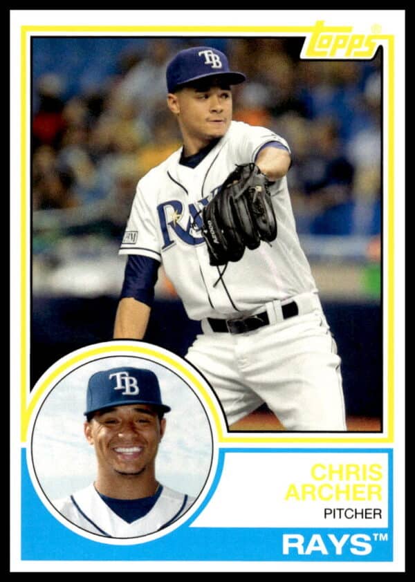 Chris Archer 2015 Topps Archives Baseball Card #294 in Tampa Bay Rays Uniform.