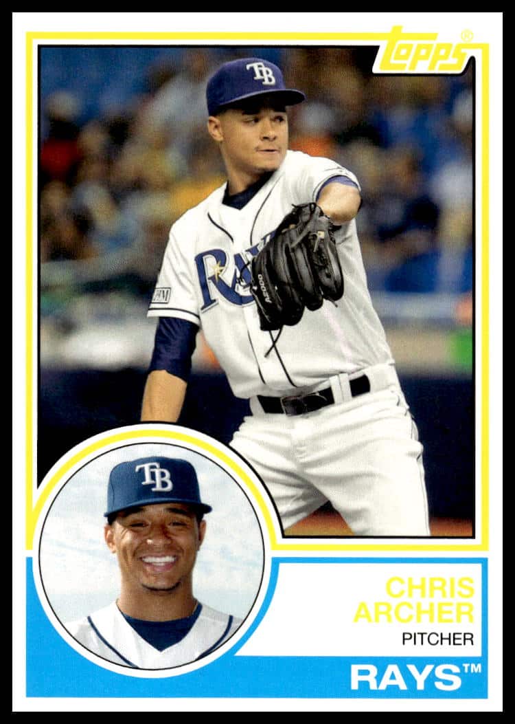 Chris Archer 2015 Topps Archives Baseball Card #294 in Tampa Bay Rays Uniform.