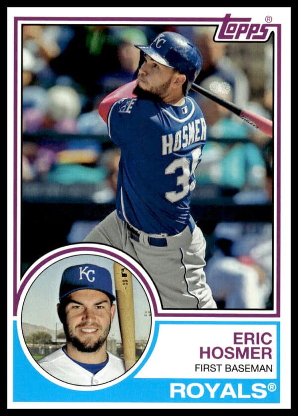 Eric Hosmer 2015 Topps Archives baseball card front, Kansas City Royals action shot.