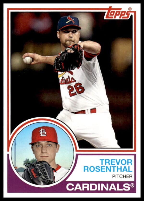 Trevor Rosenthal 2015 Topps Archives baseball card, St. Louis Cardinals, #298, pitcher stance.