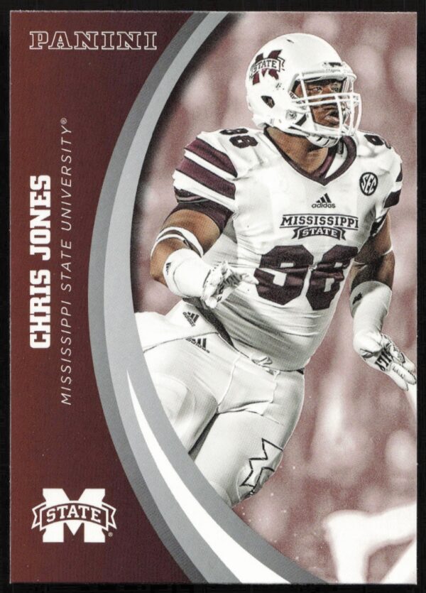 Chris Jones Mississippi State 2016 Panini Card #13, showcasing his college football career.