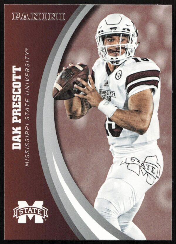 Dak Prescott 2016 Panini Card #14, Mississippi State Front View.