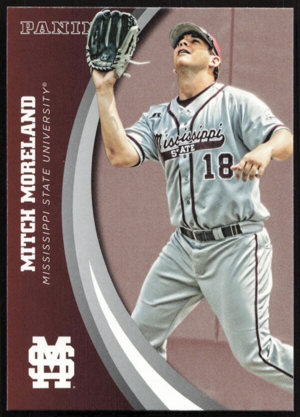 2016 Panini Mitch Moreland Mississippi State card, #17, featuring iconic college graphics.