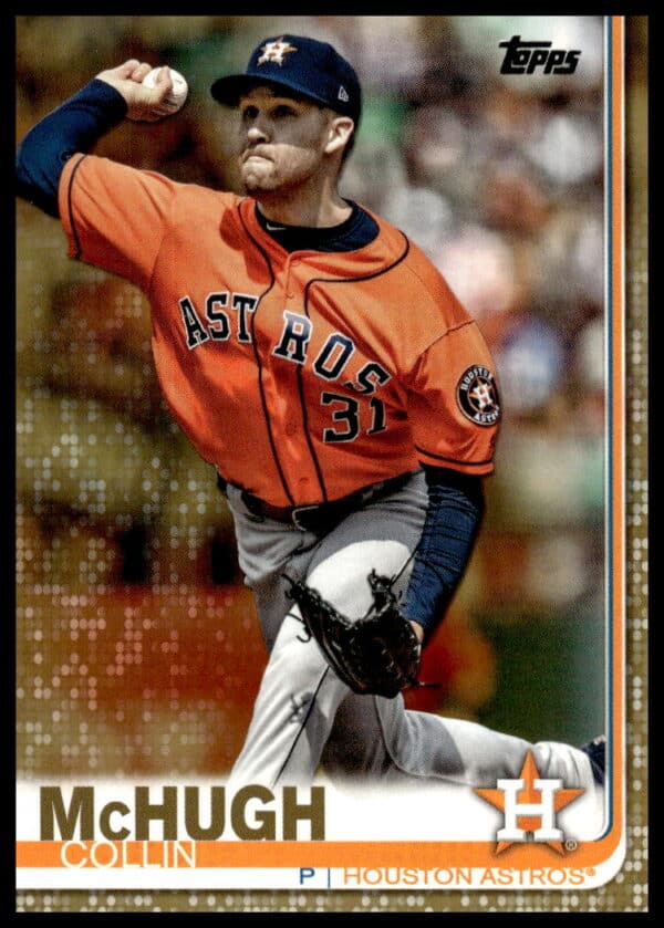Collin McHugh 2019 Topps Series 2 Gold Card #674, Houston Astros pitcher collectible.