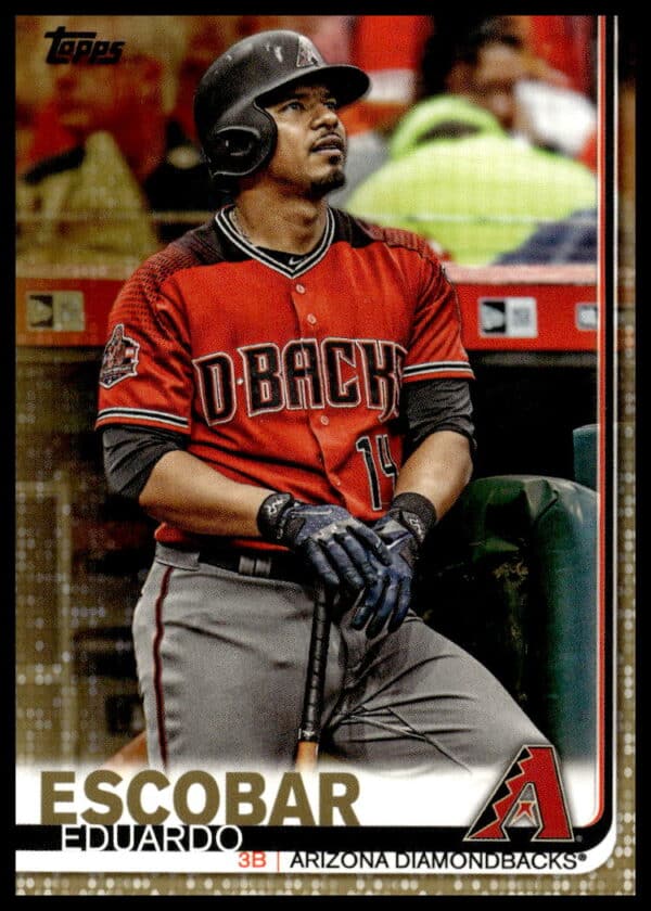 Eduardo Escobar 2019 Topps Gold Baseball Card #570, exclusive edition front view.