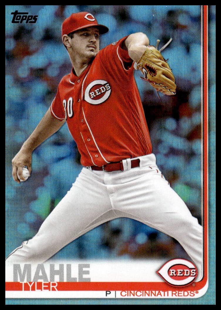 Tyler Mahle 2019 Rainbow Foil Baseball Card #399 in vibrant color, collectible appeal.