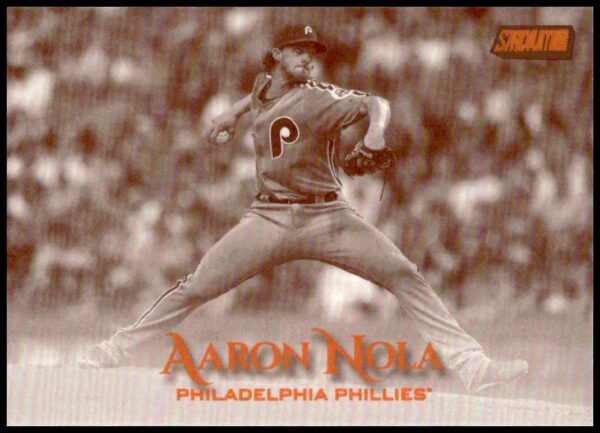 Aaron Nola 2019 Topps Stadium Club Sepia Card #152 - Phillies Pitcher in Action