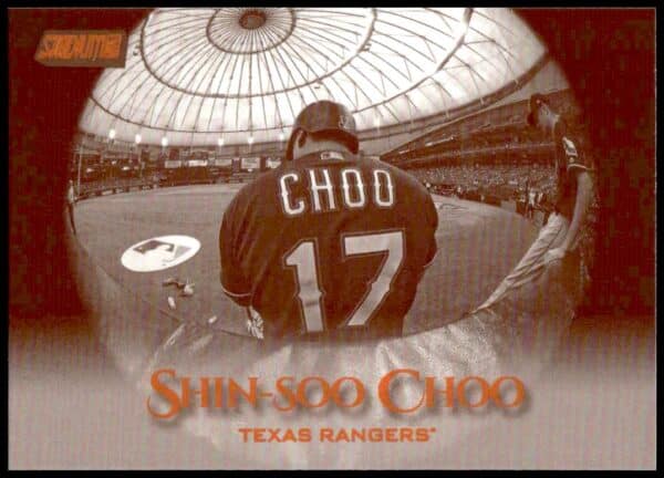 2019 Topps Stadium Club Shin-Soo Choo Sepia Baseball Card #241, featuring vintage-style photography.