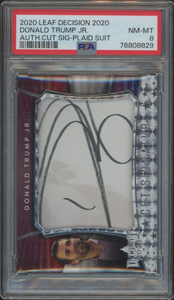 Donald Trump 2020 Leaf Decision Autographed Card PSA 8 in Protective Slab.