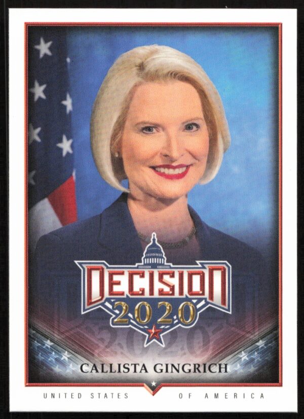 Callista Gingrich 2020 Leaf Decision Series 2 collectible card #569 front view.