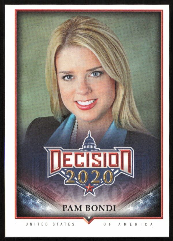 Pam Bondi 2020 Leaf Card #538 - Front Image, Decision Series 2 Trading Card.