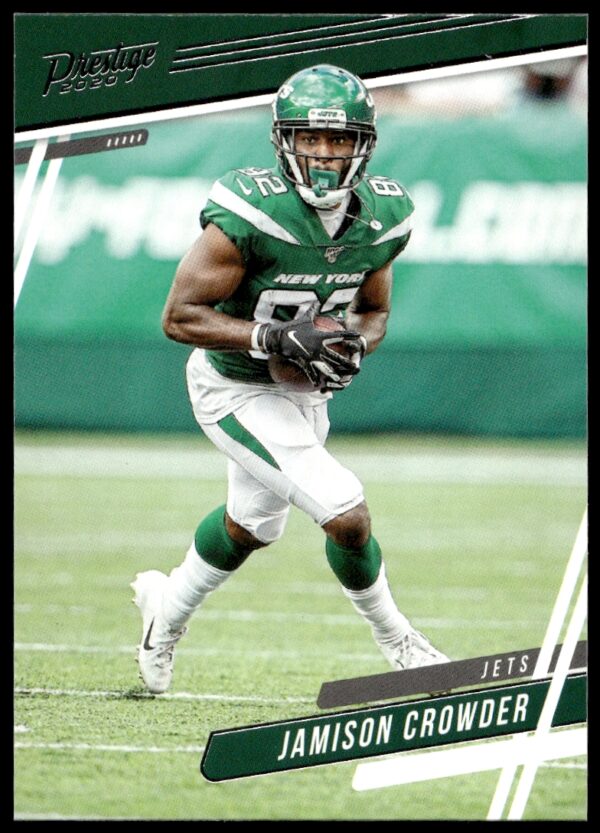 Jamison Crowder 2020 Panini Prestige Card #113, New York Jets, in action.