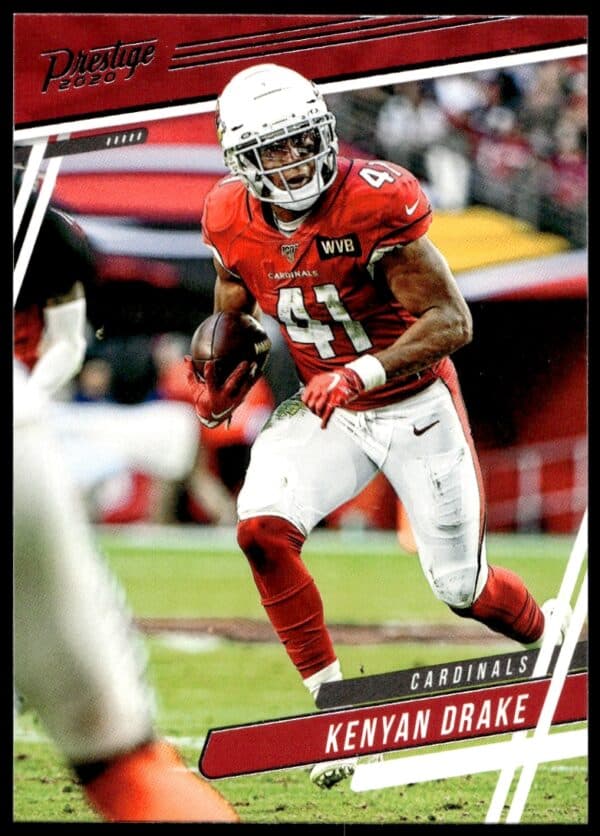 Kenyan Drake 2020 Panini Prestige Card #45 in Arizona Cardinals jersey, collectible for NFL fans.