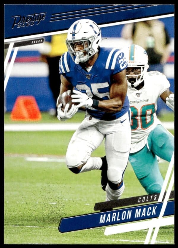 Marlon Mack 2020 Panini Prestige card #69, Indianapolis Colts uniform, front view.