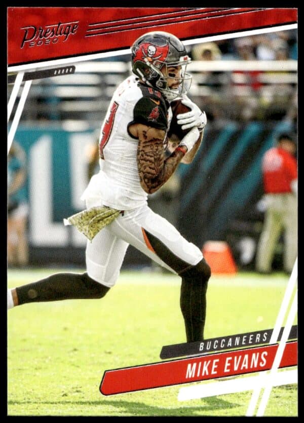 2020 Panini Prestige Mike Evans Tampa Bay Buccaneers #43 card front view.