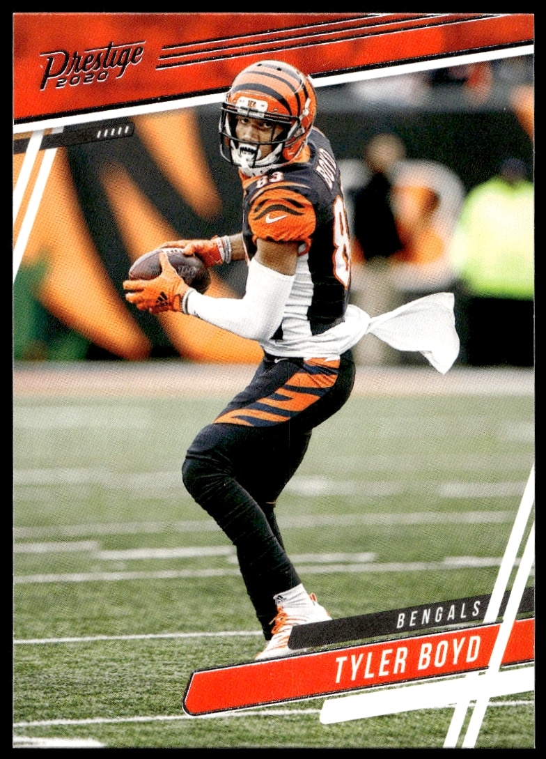 Tyler Boyd 2020 Panini Prestige Football Card #18 Front in Bengals Uniform.