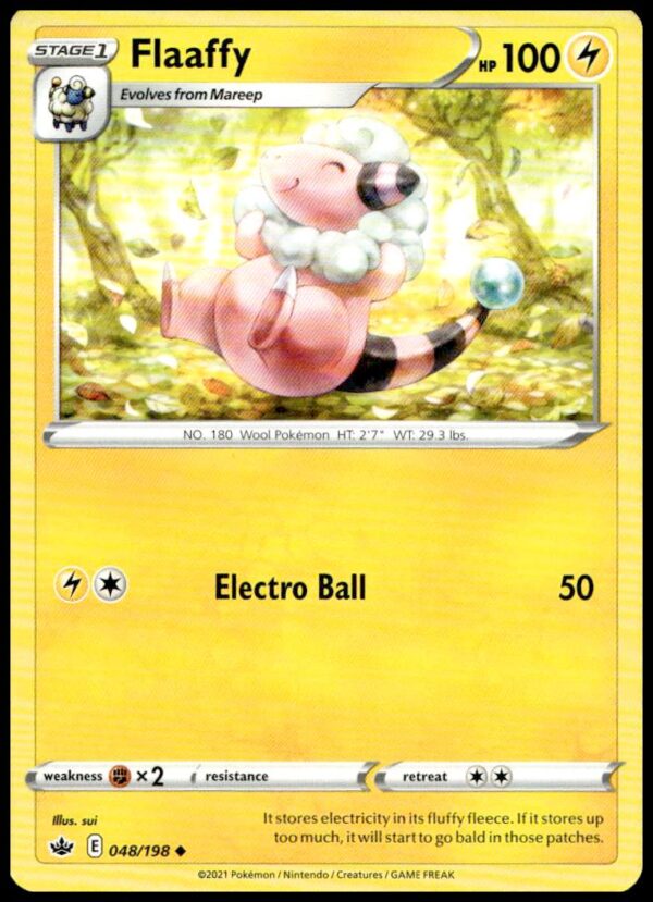 Flaaffy Pokémon Card, Darkness Ablaze Set, 2020, Number 056/189, Electric-type, Front View