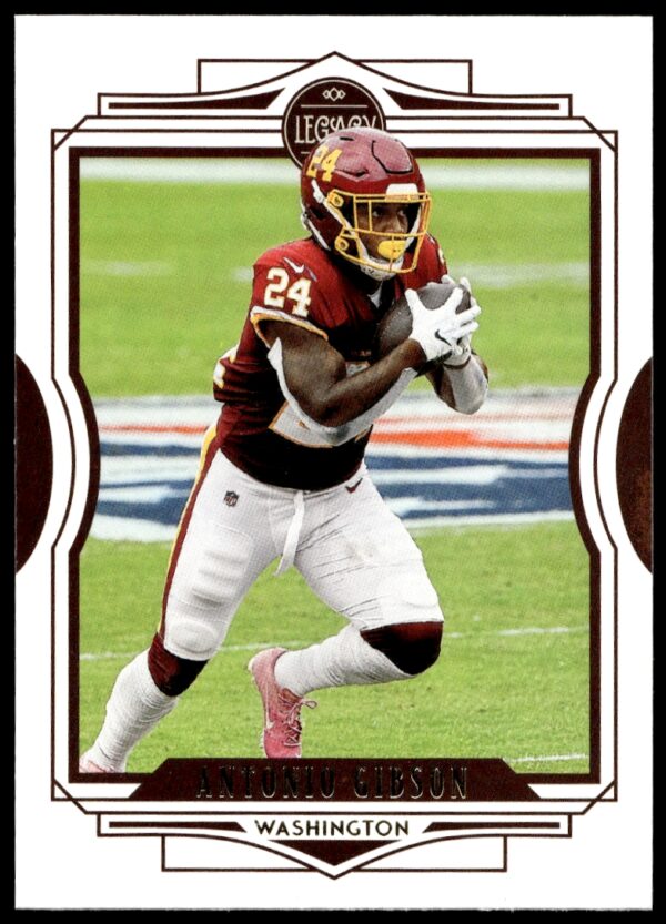 Front of 2021 Panini Legacy Card #11 featuring Antonio Gibson, Washington Football Team.