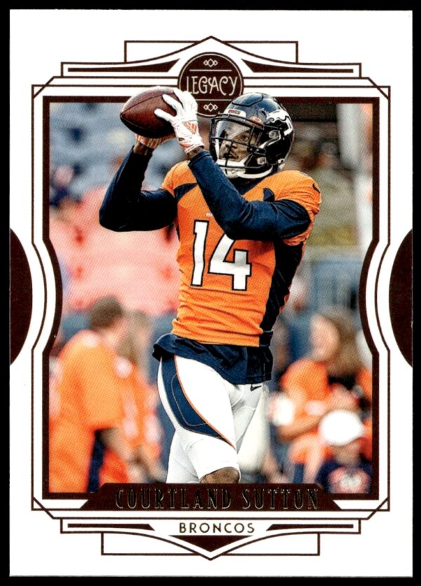 2021 Panini Legacy Courtland Sutton football card featuring action image, card #89.