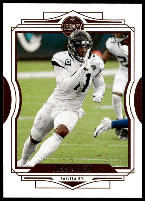 2021 Panini Legacy Josh Allen card #77 showcases the Buffalo Bills QB in action.