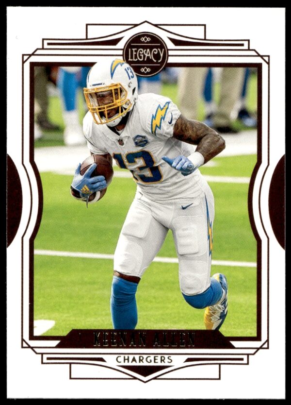 Keenan Allen 2021 Panini Legacy Card #42: Chargers WR in action.