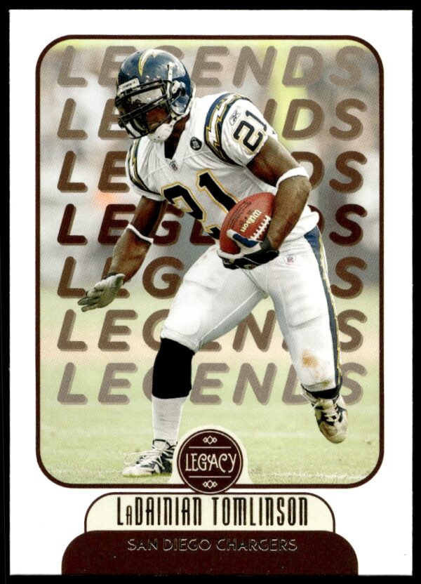 LaDainian Tomlinson 2021 Panini Legacy Football Card #132, Front View.
