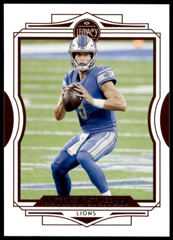 2021 Panini Legacy #62 Matthew Stafford Football Card Front.