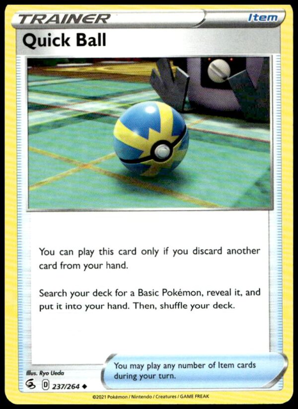 2021 Pokémon Fusion Strike Quick Ball card, showcasing vibrant design, number 237 of 264.