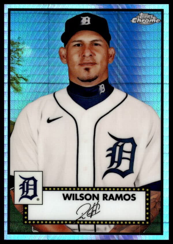 Wilson Ramos 2021 Topps Chrome Prism Refractor baseball card, vibrant and reflective design.