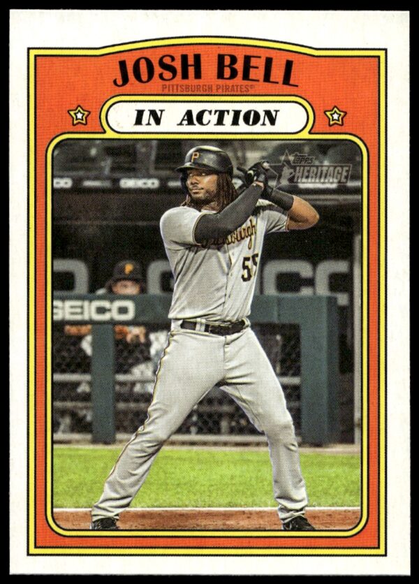 Josh Bell 2021 Topps Heritage Card #310, Front View, Vintage Baseball Design.