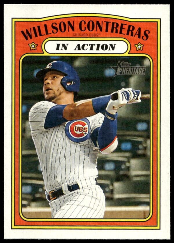 Willson Contreras 2021 Topps Heritage Card #42 - Chicago Cubs Vintage Design