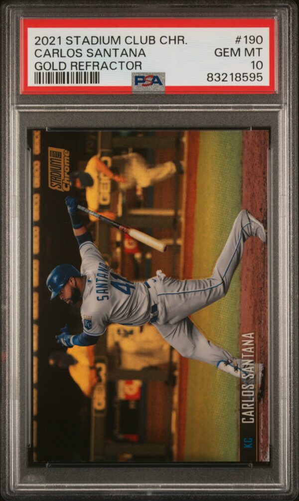 Carlos Santana 2021 Stadium Club Chrome PSA 10 GEM MT Baseball Card #106.