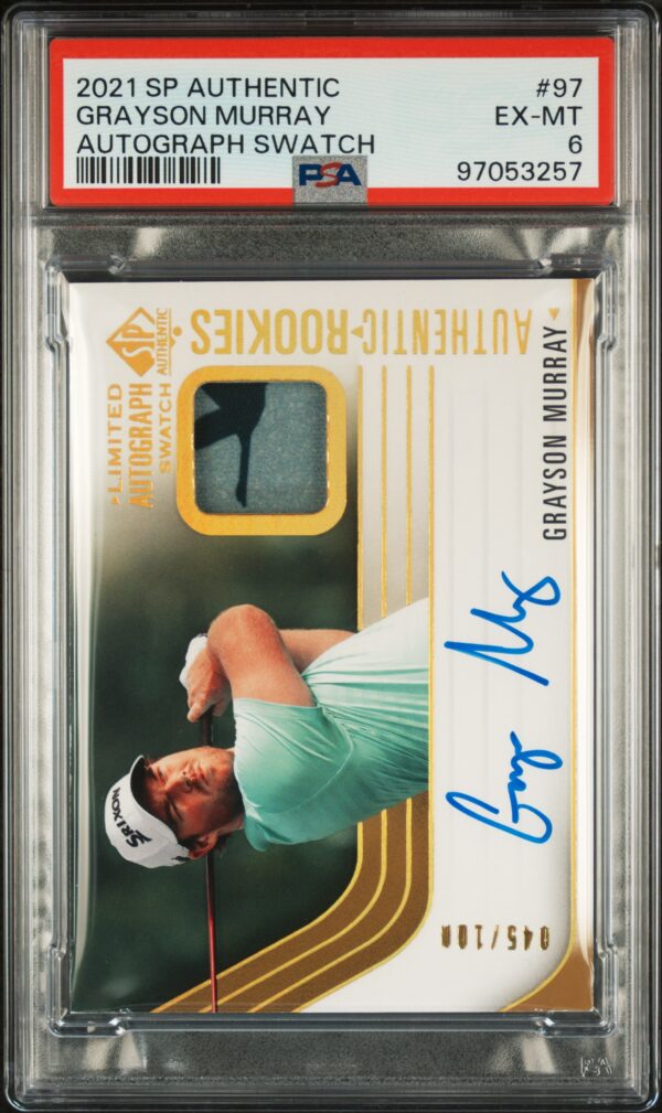2021 Upper Deck Grayson Murray Autograph Swatch Card #97, PSA 6, numbered out of 100.