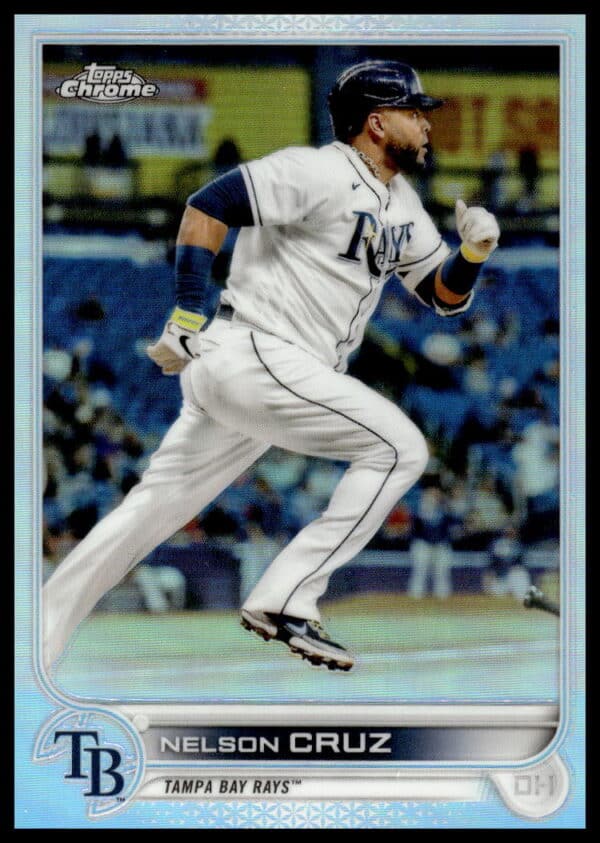 Nelson Cruz 2022 Topps Chrome Rainbow Foil Card #71, vibrant collectible trading card.