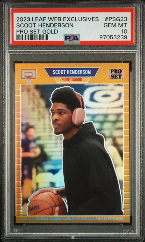 2023 Scoot Henderson Gold Pro Set PSA 10, limited edition #PSG-23, front view.