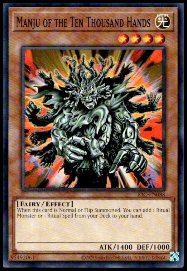 Yu-Gi-Oh! Invasion of Chaos 25th Anniversary: Manju of Ten Thousand Hands Card Front.