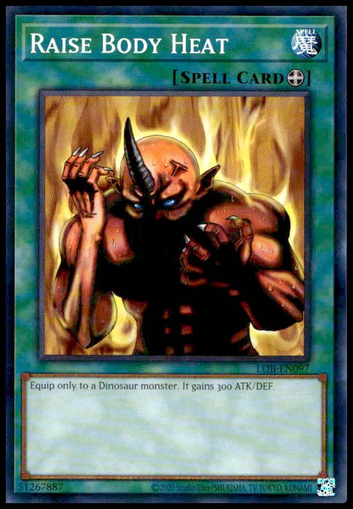 2023 Yu-Gi-Oh! Raise Body Heat Card, 25th Anniversary Edition, #LOB-EN097, Front View